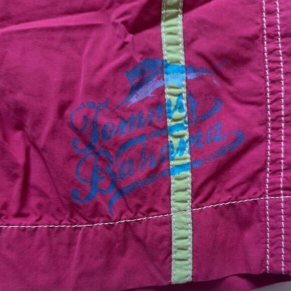 Tommy Bahama Red and Blue Swim Trunks with Drawstring Closure - Picture 4 of 8